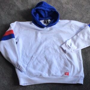 THRD CHPTR HOODIE RED WHITE AND BLUE IN SIZE Xl